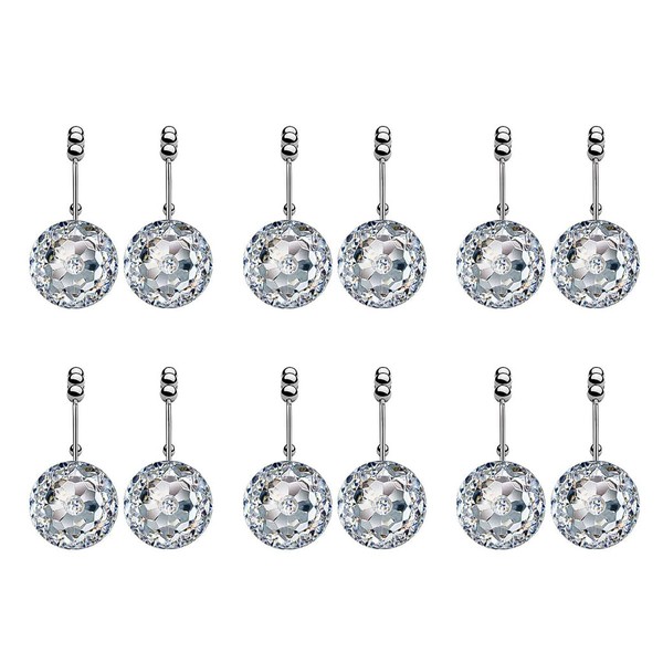 POFET Pack of 12 Rhinestone Decorative Shower Curtain Hooks Rings