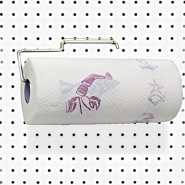 1 Pack Sturdy Steel Pegboard Paper Towel Holder | Hook to Anywhere Standard pegboard | Pegboard Accessory-Hook to Workshop,Garage,Kitchen,Laundry Room,Bathroom etc.