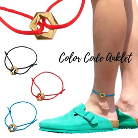 aBALENT Men's Color Coded Anklet, Stainless Steel, Pair of Accessories, Stylish, Stackable, Stainless Steel