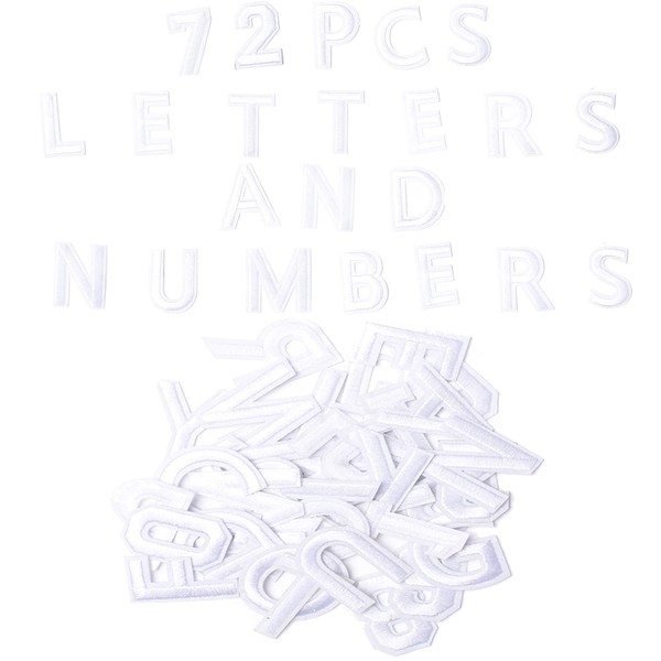 Harsgs 72 PCS Iron on Letters Numbers Patches, Embroidered Patches