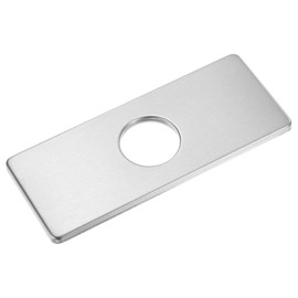 M METERXITY Faucet Deck Plate, 6 Inch Square Hole Cover Deck Plate for Bathroom/Kitchen Sink, 304 Stainless Steel Escutcheon Faucet Plate [Brushed Silver]