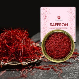 Herbal Heaven Finest Pure Premium All Red Saffron Threads golden saffron, Saffron For Tea, Paella, Rice, Desserts, Golden Milk and Risotto (5, Grams)