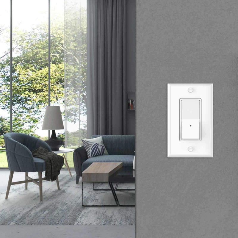 2 Pack Illuminated Light Switch,Paddle Rocker Wall Switch with LED