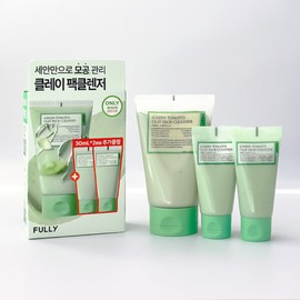 pulley Fully Vegan Green Tomato Clay Pack Cleanser 120ml+30ml+30ml Special / 풀리 비건 그린 토마토 클레이 팩 클렌저 120ml+30ml+30ml 기획