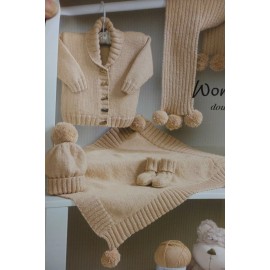 Stylecraft Knitting Pattern 8295 Baby Jacket Hat Booties Mitts Blanket + 12-22"