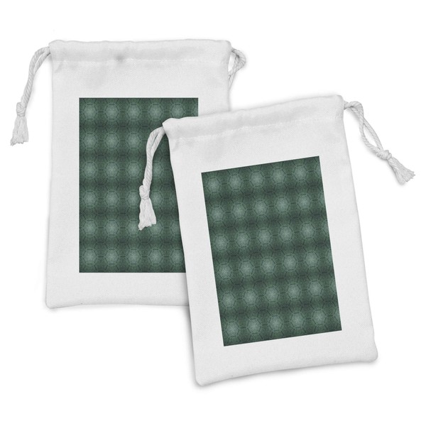 Ambesonne Baroque Fabric Pouch Set of 2, Monochrome Style Natural