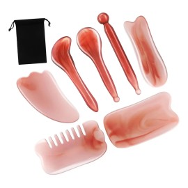 Rodillo Masaje Facial Gua Sha De Jade Antienvejecimiento Kit