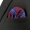 [S&W SHLAX&WING] Men's Necktie Maroon Necktie Set Blue Red Stripe,