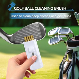 CustomyLife 4 Pack Retractable Golf Club Cleaner Brushes, Portable Pocket Golf Club Brush Groove Cleaner Double-Sided Cleaning Tool Accessories