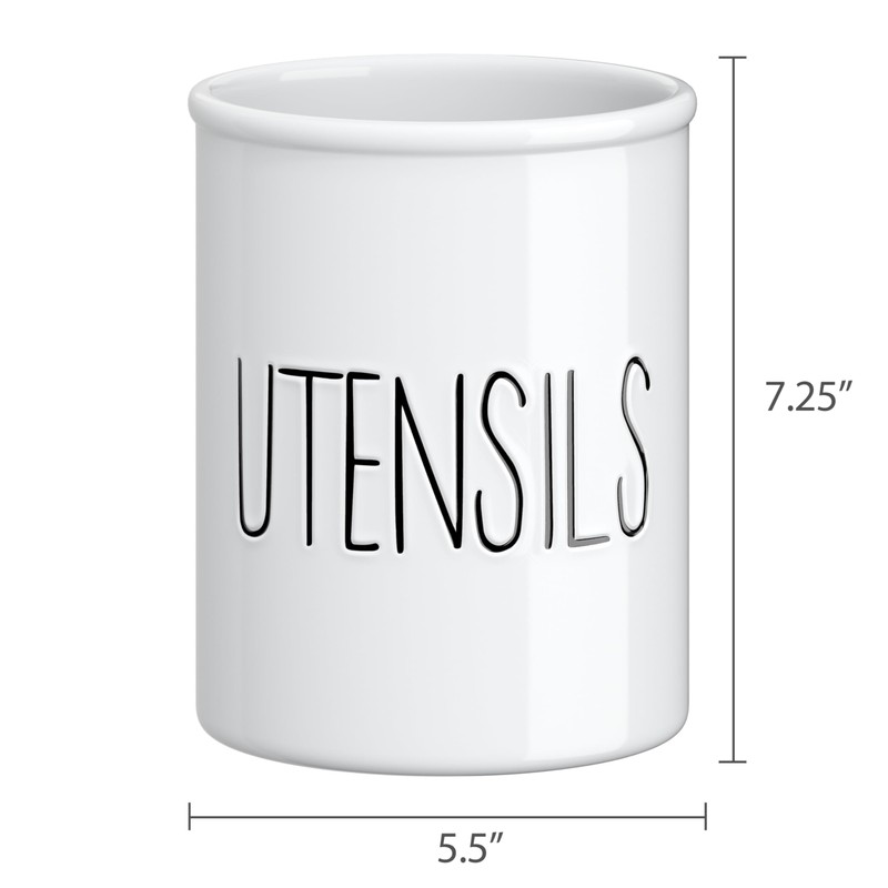 Barnyard Designs Ceramic Farmhouse Kitchen Utensil Holder for Countertop, Decorative