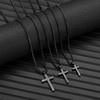 RWQIAN Stainless Steel Cross Necklace for Men Black 55cm Cross