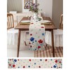 Independence Day Table Runner Red and Blue Flowers Table Runners