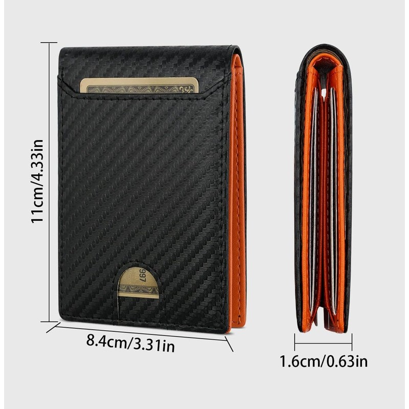 akddivve Men's RFID Blocking Wallet Short Tri-Fold Design Anti-Theft Card