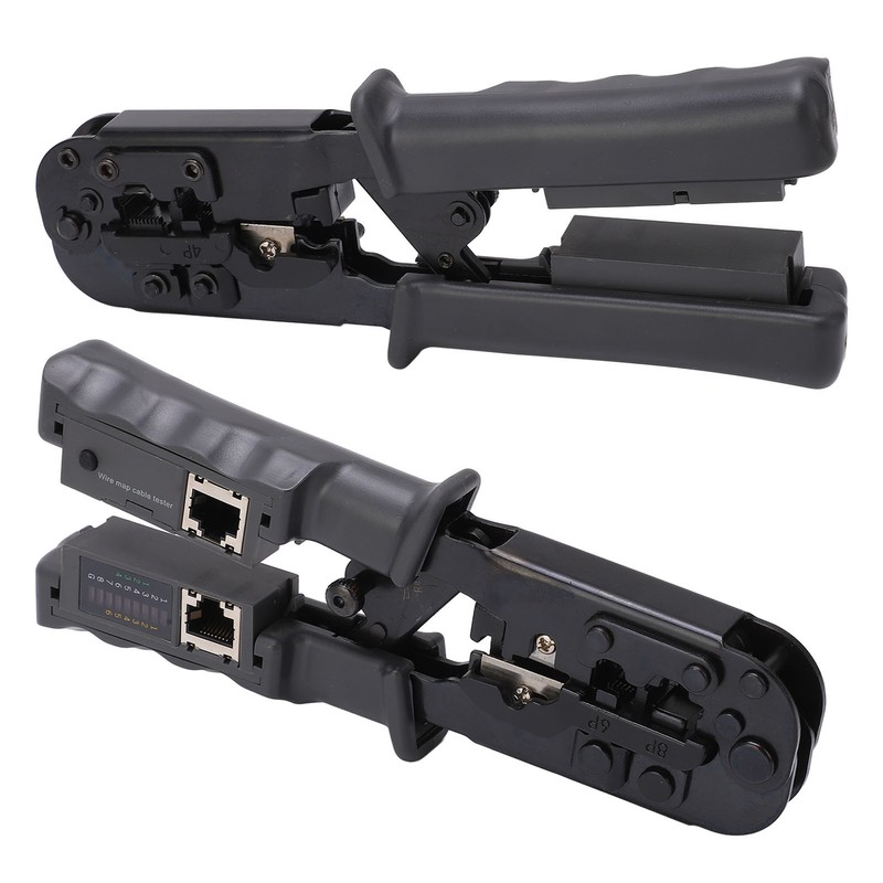 Ratcheting Modular Data Cable Crimper Wire Stripper Cutter 4P 6P