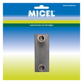 MICEL - 10492 - Power Strip with Plate for Awning Profile, for Extendable Awnings and with Slot Load Profile at the Bottom, Natural Zamak Design, 51.5 x 19.8 x 5.5 mm