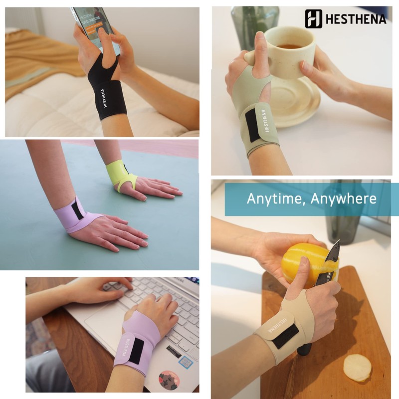 HESTHENA Slim and Colorful Wrist Brace, Flexible, Wrist Support, for
