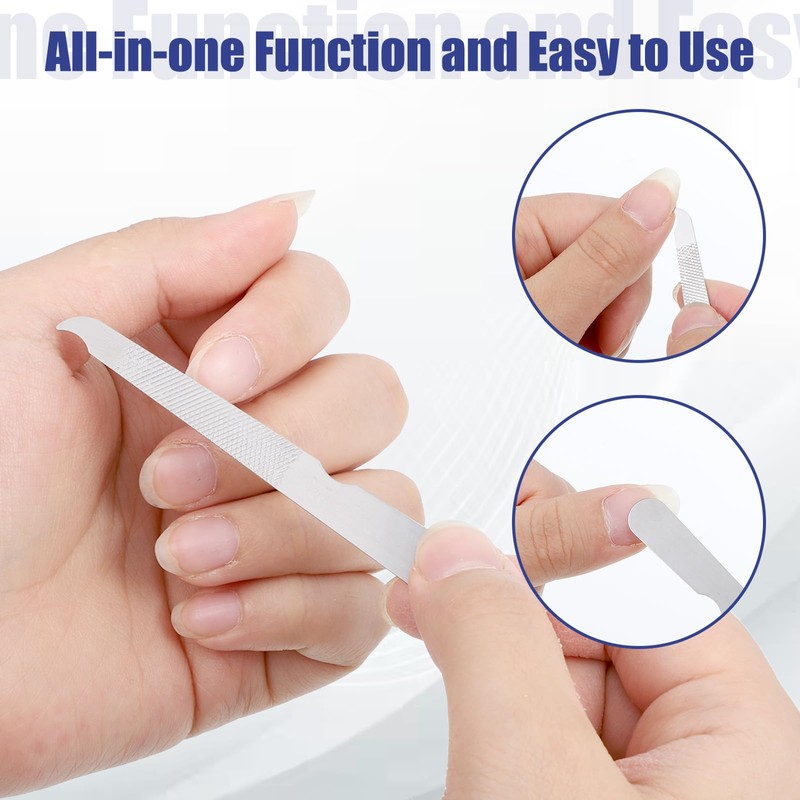12 Pcs Metal Nail Files, Fingernail Files 3.6’’ Stainless Steel
