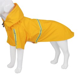 IGYYO Pet Dog Raincoat Waterproof Reflective Lightweight with Adjustable Hood for Small Medium Large Dogs (Yellow,5XL)