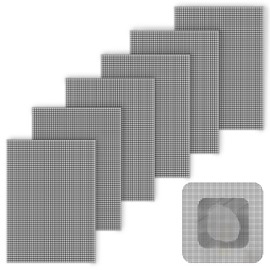 Matenf Window Screen Repair Patch, 6 Patches, 7"x 5"(18cm x 13cm), Black, 3-Layer Strong Adhesive Window Screen Mesh Tape, Repair Kit, Repair for Window and Door Screen Tears Holes