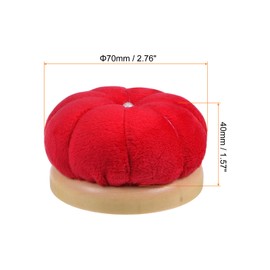 QUARKZMAN 2 Pieces Wooden Base Pin Cushion Japanese Style Round Pin Cushion Pin Holder for Sewing, Quilting, Crafts, DIY Crafts, Red
