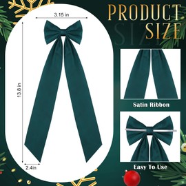 Teenyyou 12 Pcs Green Christmas Candlestick Bows Decor 13 Inch Large Coquette Decorations Bows for Table Self Adhesive Candle Holder Gift Wrapping Wedding Bridal Shower Bachelorette Party Centerpieces