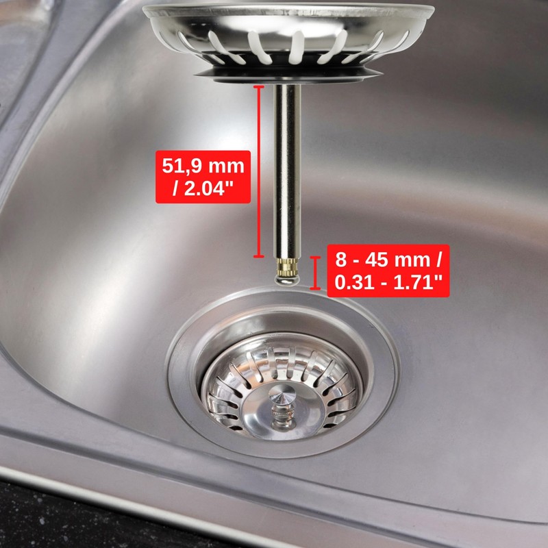 Sink Strainer Basket, 1 Pack, Diameter 78 mm Strainer Basket,