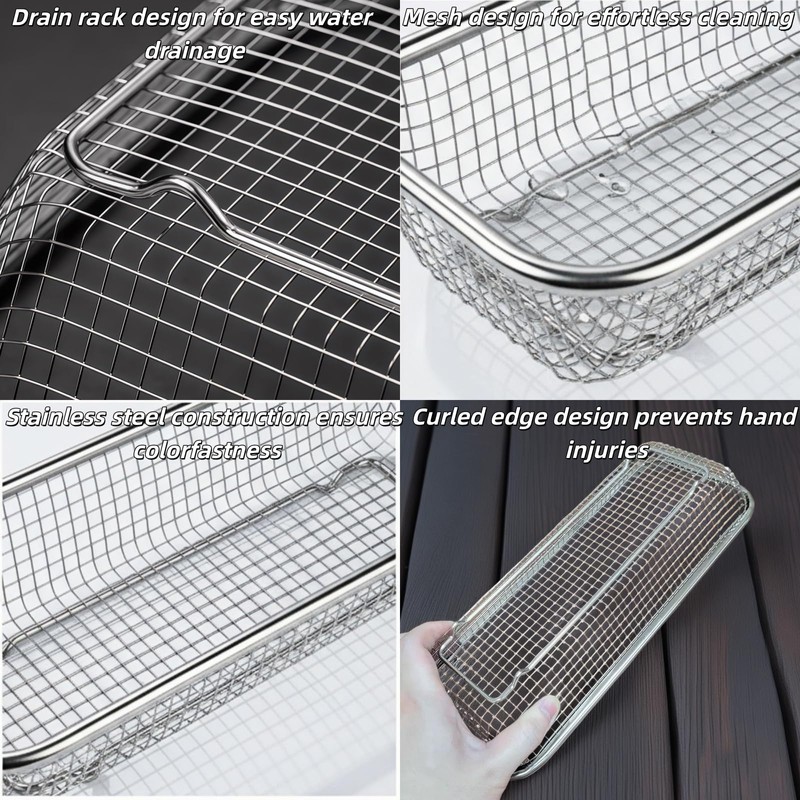 Ceiteo 2Pcs Dishwasher Baskets, Stainless Steel Mesh Drain for Kitchen