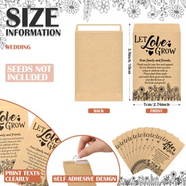 Noveread 150 Sets Let Love Grow Wedding Favors for Guests Include Flower Seed Packets Bulk Thank You Tags and Hemp Ropes Bridal Shower Envelopes Gifts