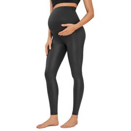 CRZ YOGA Butterluxe Maternity Leggings 28" - Over The Belly Workout Activewear Yoga Womens Pregnancy Pants Buttery Soft Black Classic X-Large