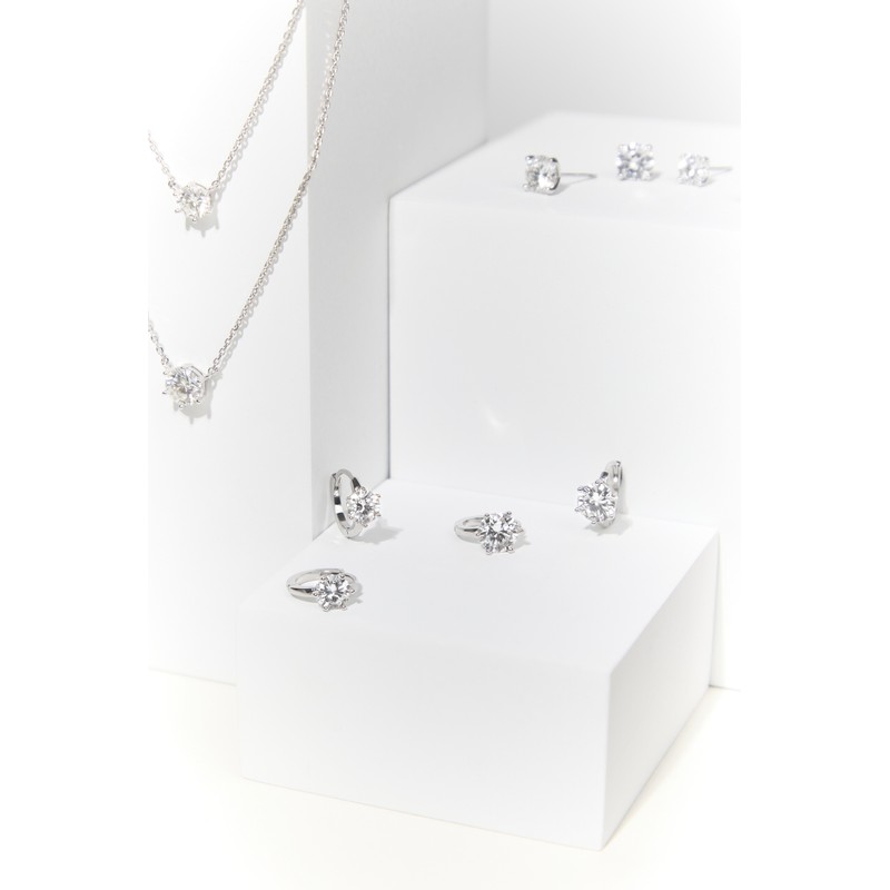 Gold & Deer G-DIA Moissanite 5-part one-touch earrings 1 carat