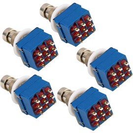 CENPEK 5Pcs 9 Pin 3PDT Effector Button Brush Box True Bypass Guitar Effects Pedal Box Stomp Foot Metal Switch