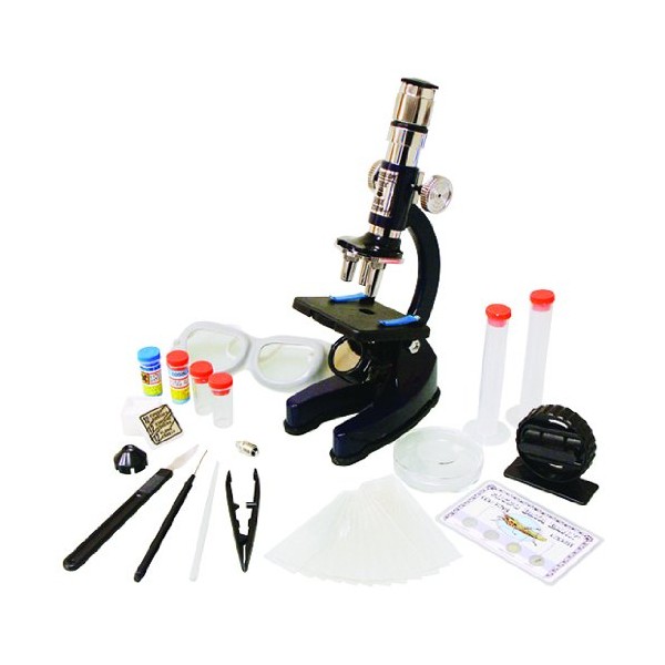 Edu-Toys Microscope Max Lab | Blank Slides | Test Tubes | Instructions | PLUS Foresepts, Probe, Dyes | Everything Needed toSet Up Your Microscope Lab | Great STEM Product