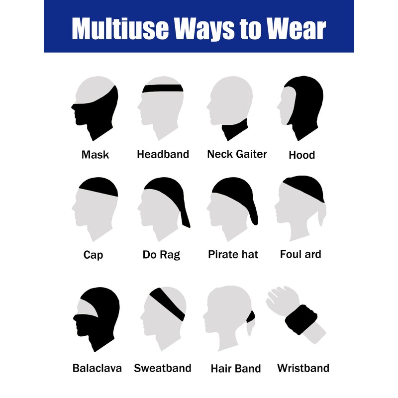 JHYWELL Cooling Neck Gaiter Face Cover, White UV Protection Mask,