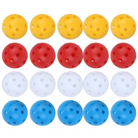 20Pcs Accesorios de golf 41mm 85g Pelota de golf para interiores Práctica, Pelota de golf hueca, Plástico de color mixto Pelota de golf de entrenamiento hueco de 4 colores, Para golf