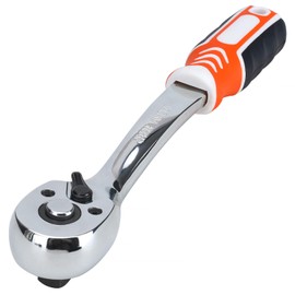 SOLLON Lever Reversible Ratchet 3/8 Inch with 72 Teeth Fine-Toothed Ratchet Made of Chrome-Plated CV Steel with Two-Component Handle