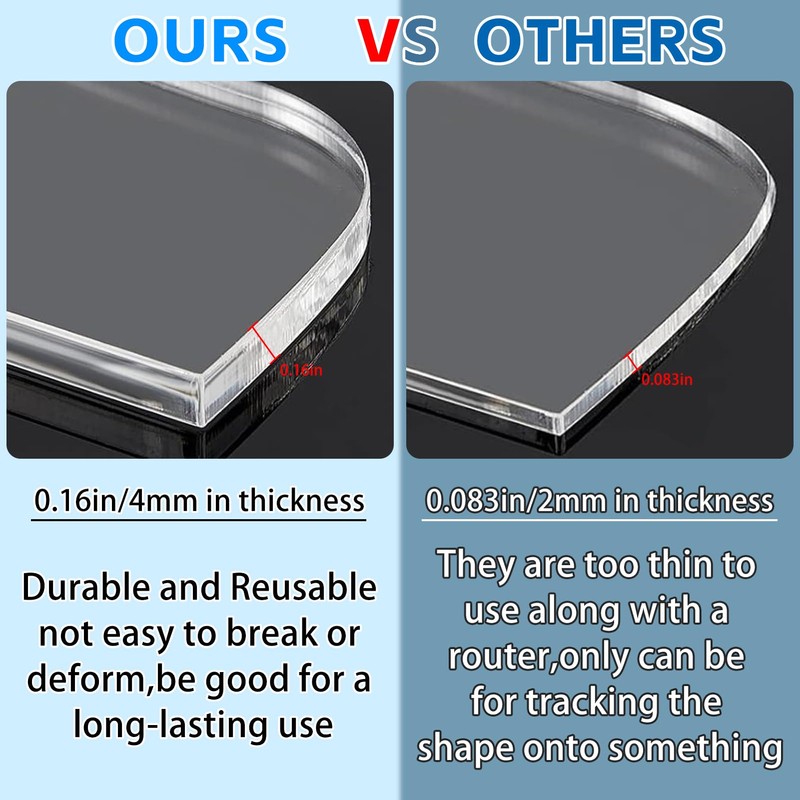 TRINKA Charcuterie Board Template Set - 6 Pcs Acrylic Router