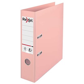 Rexel, A4 Lever Arch File, 75 mm Spine, 500 Sheet Capacity, Plastic Cover, File Folder, 2115532, Pastel Peach