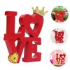 SHOWERORO Couples Sculpture Decor Wooden Valentines Day Decor Love Letter