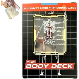 The Body Deck Educational Playing Cards, 3D Transparent Skeleton Design, Interactive Anatomy Learning Cards