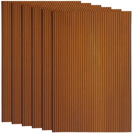Blulu 6 Pcs Steel Rustic Corrugated Metal Sheets Wainscoting Panels for Wall Corrugated Metal Wall Panels, Rusted