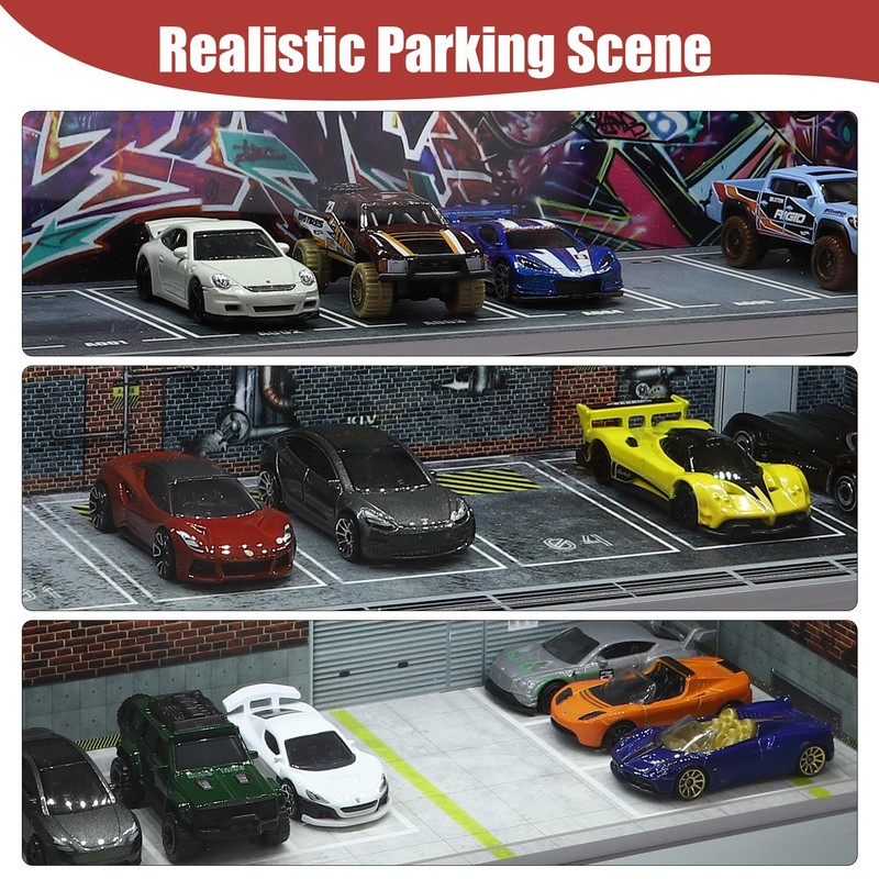 Saichotoy Saichotoy Display Case for Hot Wheels: Stackable Parking Garage