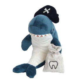 MON AMI 7-Inch Pirate Shark Stuffed Animal | Premium Tooth Fairy Plush with Pouch for All Ages | Adorable Huggable Ocean Animal Toy