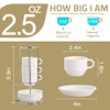 Sweejar Porcelain Espresso Cup & Saucer Set, Stackable Demitasse Cups