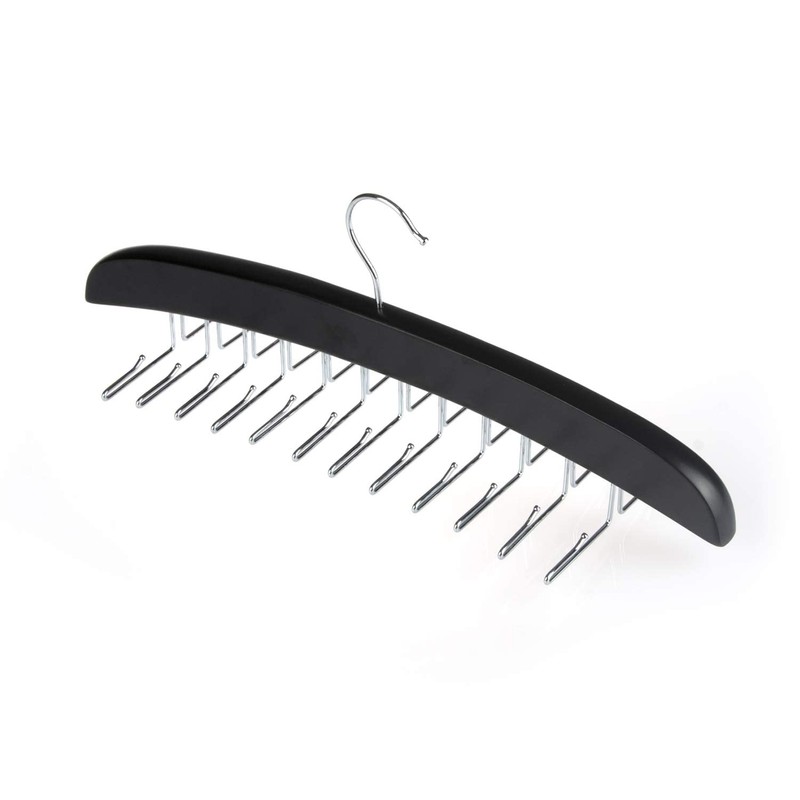 SunTrade Wooden Tie Hanger,24 Tie Organizer Rack Hanger Holder Hook