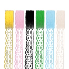 Lace Border Lace Ribbon, Gift Ribbon, Lace Border, Decorative Ribbon Roll, Vintage Lace Ribbon, for Crafts, Wedding, Decoration, Scrapbooking, Gift Box, 5 Rolls