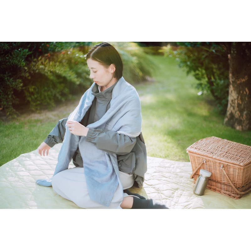 Snow Peak UG-581 Soft Gauze Shawl, Stole Scarf, Light Blue,