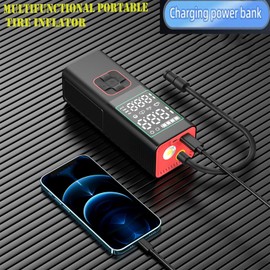 Portable Air Compressor - Air Pump for Car Tires 6000mAh Battery Tire Pressure Gauge (160 PSI) & LED Light | Car, Bicycle, Ball Accessories One Click Smart Pump Cordless Tire Inflator