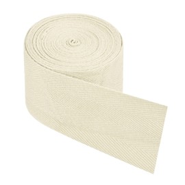 PATIKIL Cotton Twill Tape 2 Inch 5 Yards Cotton Ribbon Bias Binding Tape Herringbone Webbing Trim for Sewing Gift Wrapping Craft DIY Beige