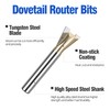 HUHAO Dovetail Router Bit 1/4" Shank 5/8" Dia Tungsten Carbide