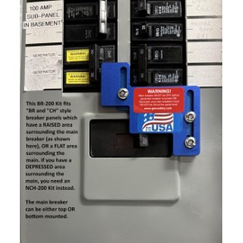 Gensafety Generator Interlock Kit for Eaton Cutler Hammer BR and CH Series 150 and 200 Amp Panels with Raised or Flat Area Over Main Breaker Cover